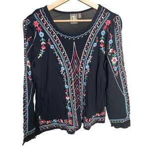 Anthropologie One Small September Wesley Embroidered Top Pullover Boho